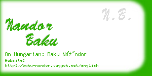 nandor baku business card